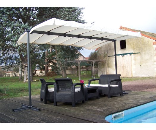 Pergola Marquise avec toile, Aluminium, 2.50 x 3.40, 8.50m²