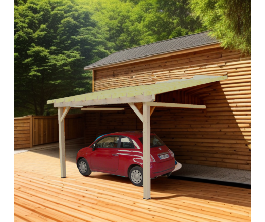 Carport, Epicéa du nord section 120 x 120mm, 3.00 x 3.60m, 16.20m²