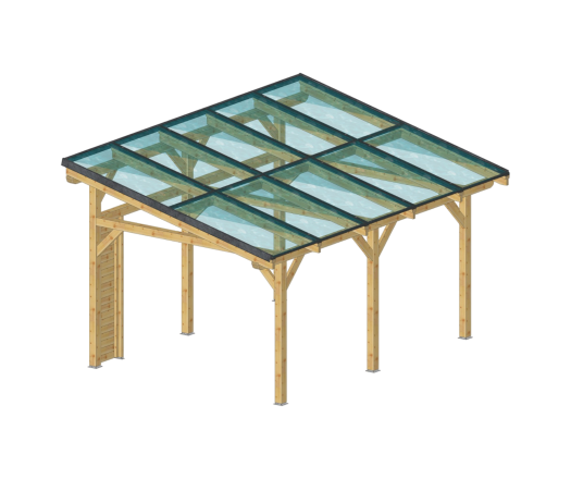 Carport photovoltaïque Wattoit 5kWc, 120 x 120 mm, 3,75 x 4,67 m, 17.51m²