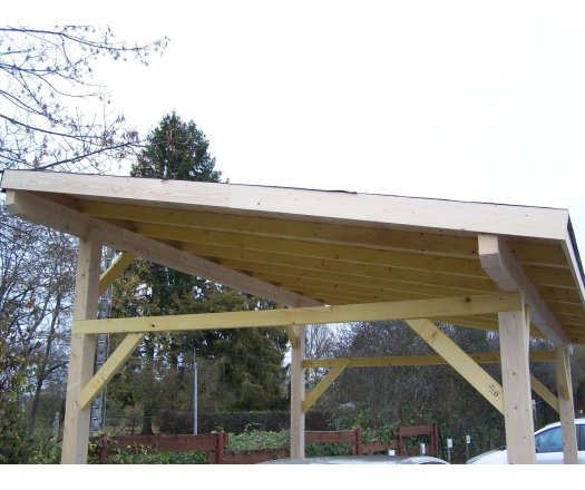 Carport Avento, Epicéa du nord section 120 x 120mm, 3.00 x 3.60m, 16.20m²