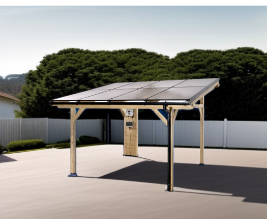 Carport photovoltaïque Wattoit 4kWc, 120 x 120 mm, 3.75 x 4.63m, 17.51 m²