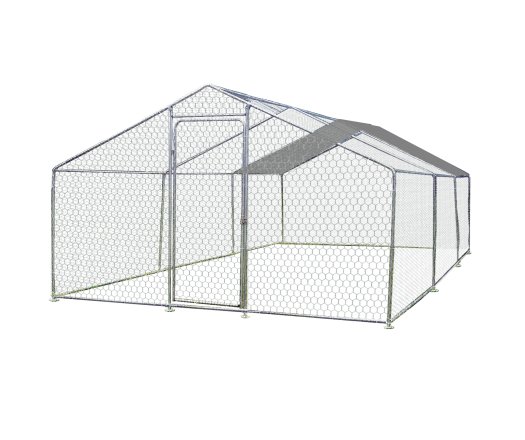 Enclos parc grillagé pour animaux, Acier, 3.00 x 6.00m, 18m²