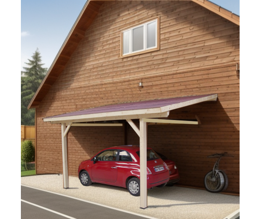 Carport, Epicéa du nord section 120 x 120mm, 3.00 x 3.60m, 16.20m²