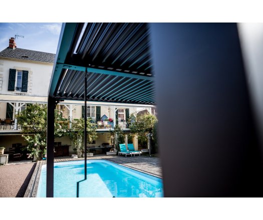 Pergola Bioclimatique avec ventelles, Aluminium gris anthracite, 3.60 x 3.00m, 10.80m²