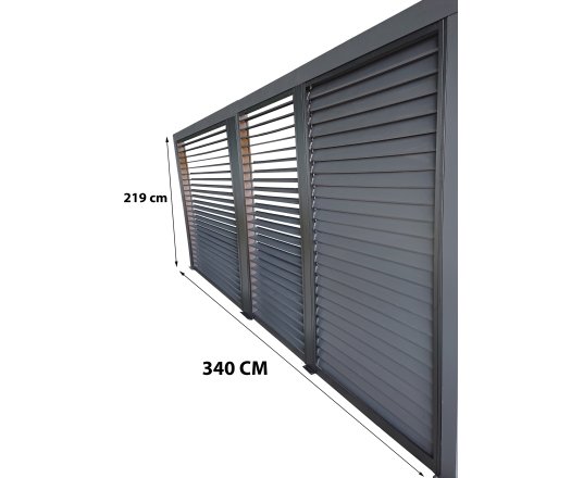 Ventelles aluminium mobiles pour côté 3,60 m pour pergola bioclimatique PER 3630 BI et PER 3660 BI