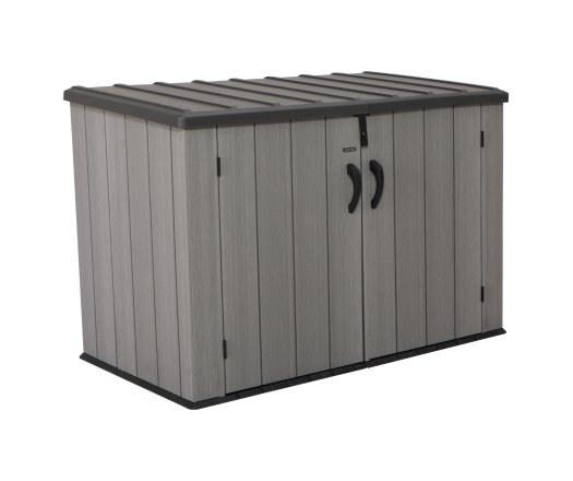Coffre de jardin, résine PEHD, imitation bois, grand volume, 1.90m x 1.00m, 1.90m²