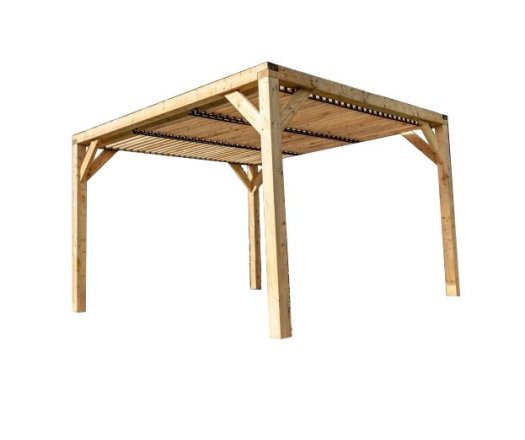 Pergola Veneto avec ventelles réglables, Bois douglas, 3.40 x3.60 m, 12.20