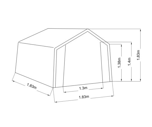 Abri en Toile renforcée, Acier, 1.80 x 1.80 m, 3.20m²