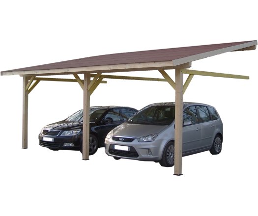 Carport, Epicéa du nord section 120 x 120mm, 3.90 x 5.90m, 28.40m²