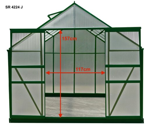 Serre jardin, Aluminium, 4.25 x 2.50 m, 10.60m²