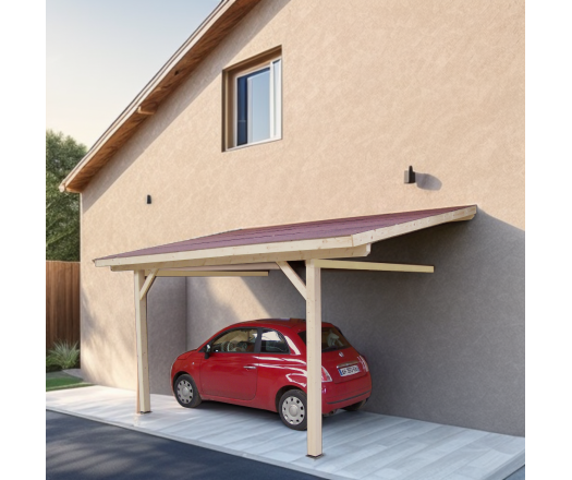 Carport, Epicéa du nord section 120 x 120mm, 3.00 x 3.60m, 16.20m²