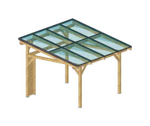 Carport photovoltaïque Wattoit 4kWc, 120 x 120 mm, 3.75 x 4.63m, 17.51 m²