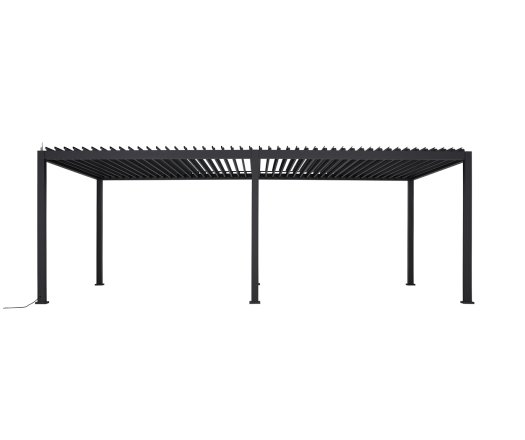 Pergola bioclimatique avec ventelles électrique et ruban LED, Aluminium, 3.0 x 6.0 m, 18m²