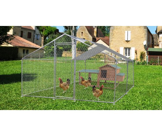 Enclos parc grillagé pour animaux, Acier, 2.00 x 3.00m, 6m²