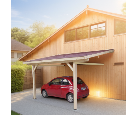 Carport, Epicéa du nord section 120 x 120mm, 3.00 x 3.60m, 16.20m²