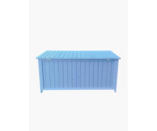 Coffre de rangement, Bois lasuré couleur bleue, 0.50 x 1.30 m, 0.65m²