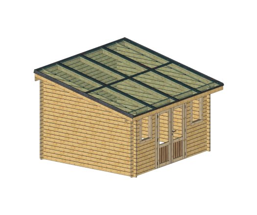 Abri photovoltaïque Lumibois 4kWc, Epicéa massif 42mm, 3.80 x 3.49 m, 13,26 m²
