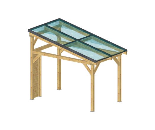 Carport photovoltaïque Wattoit 2kWc, 120 x 120 mm, 3.75 x 2.37 m, 8.89m²