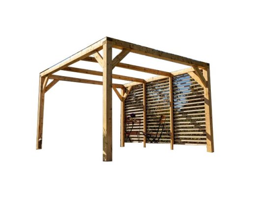 Pergola Veneto avec ventelles réglables / 1 Côté, Epicéa/Sapin traité, 3.60 x 3.40 m, 12.20m²