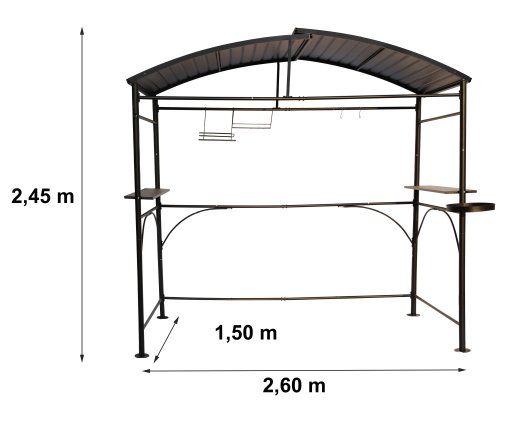 Carport Barbecue, Aluminium 0.8mm, 2.60 x 1.50m, 3.90m²