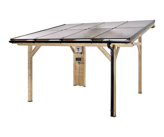Carport photovoltaïque Wattoit 4kWc, 120 x 120 mm, 3.75 x 4.63m, 17.51 m²