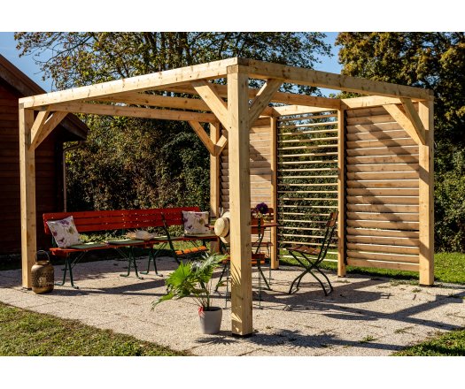 Pergola Veneto, Bois douglas, 3.40 x 3.10 m, 10.50m²