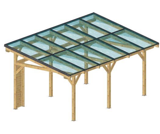 Carport photovoltaïque Wattoit 6kWc, 120 x 120 mm, 3.75 x 6.97m, 26.14m²