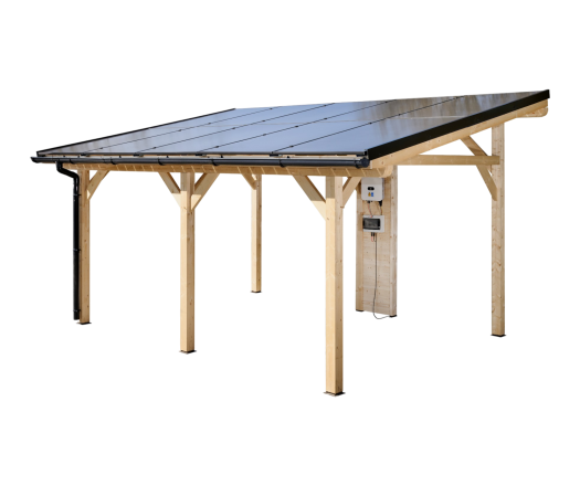 Carport photovoltaïque Wattoit 5kWc, 120 x 120 mm, 3,75 x 4,67 m, 17.51m²