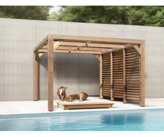 Pergola Thermauvent avec ventelles /1 coté, THT, 3.40 x 3.10m, 10.70m²