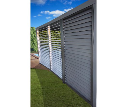 Ventelles aluminium mobiles pour côté 3,60 m pour pergola bioclimatique PER 3630 BI et PER 3660 BI