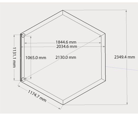 Habillage hexagonal pour spas et piscines gonflables, Bois, 2.35 x 1.84 m, 4.30m²