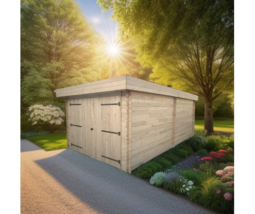 Garage Donur, Epicéa Madriers 28mm, 3.10 x 6.00m, 19.00m²