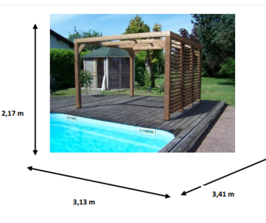 Pergola Thermauvent avec ventelles /1 coté, THT, 3.40 x 3.10m, 10.70m²