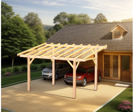 Carport Avento, Epicéa du nord section 120 x 120mm, 3.00 x 3.60m, 16.20m²