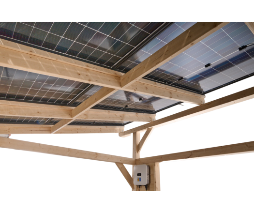 Carport photovoltaïque Wattoit 6kWc, 120 x 120 mm, 3.75 x 6.97m, 26.14m²