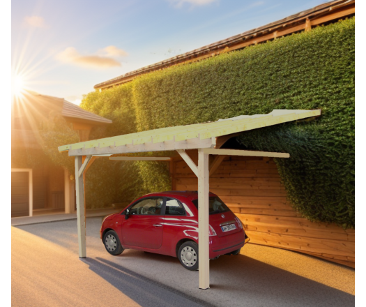 Carport, Epicéa du nord section 120 x 120mm, 3.00 x 3.60m, 16.20m²