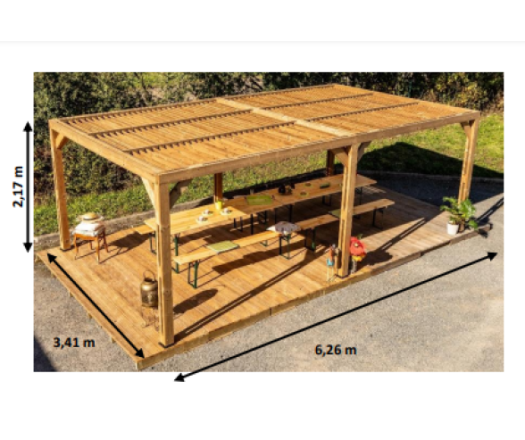 Pergola Thermauvent avec ventelles, THT, 3.50 x 6.20m, 21.70m²