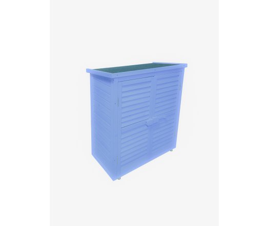 Armoire de rangement  équipée de 3 étages, bois lasurée couleur bleue, 0.40 x 0.90 m, 0.36m²