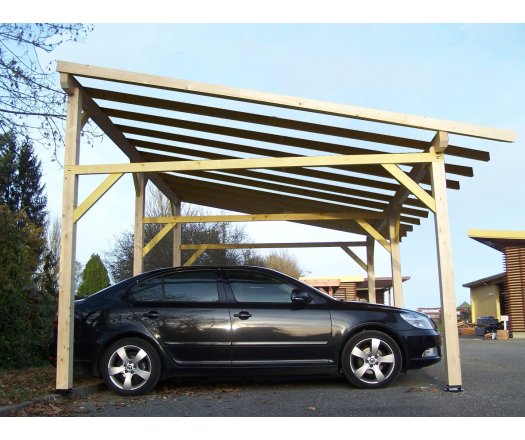 Carport Avento, Epicéa du nord section 120 x 120mm, 3.90 x 5.90m, 28.40m²