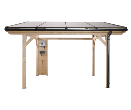 Carport photovoltaïque Wattoit 4kWc, 120 x 120 mm, 3.75 x 4.63m, 17.51 m²