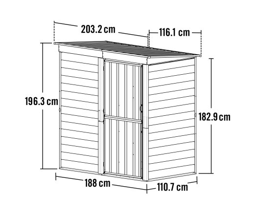 Abri Métal, 2.00 x 1.10m, 2.20m²