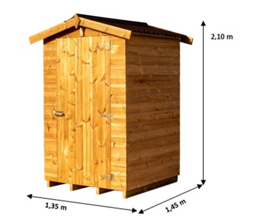 Abri Therma, THT panneaux 19mm, 1.35 x 1.45m, 1.40m²