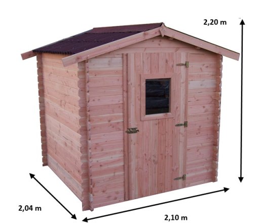 Abri Dhana, Douglas Madriers 28mm, 2.00 x 2.00m, 4.00m²