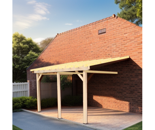 Carport, Epicéa du nord section 120 x 120mm, 4.50 x 6.30m, 28.40m²