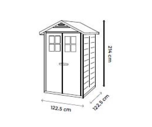 Abri résine GAROFALO, 1.22 x 1.22 m,1,97 m2