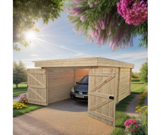 Garage Donur, Epicéa Madriers 28mm, 3.10 x 6.00m, 19.00m²