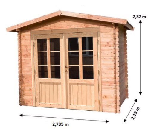 Abri Dhana, Douglas Madriers 28mm, 2.50 x 2.00m, 5.00m²