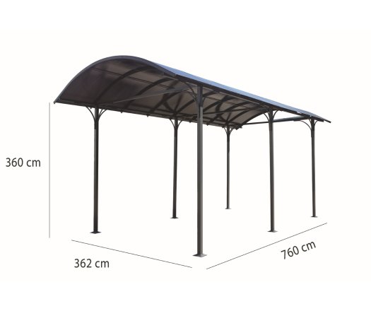 Carport, Aluminium 1.4mm, 3.60 x 7.60m, 27.50m²