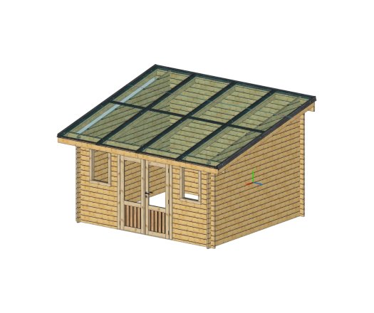 Abri photovoltaïque Lumibois 4kWc, Epicéa massif 42mm, 3.80 x 3.49 m, 13,26 m²