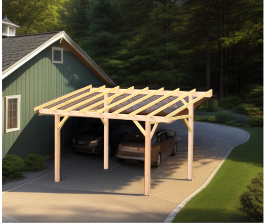 Carport Avento, Epicéa du nord section 120 x 120mm, 3.00 x 3.60m, 16.20m²